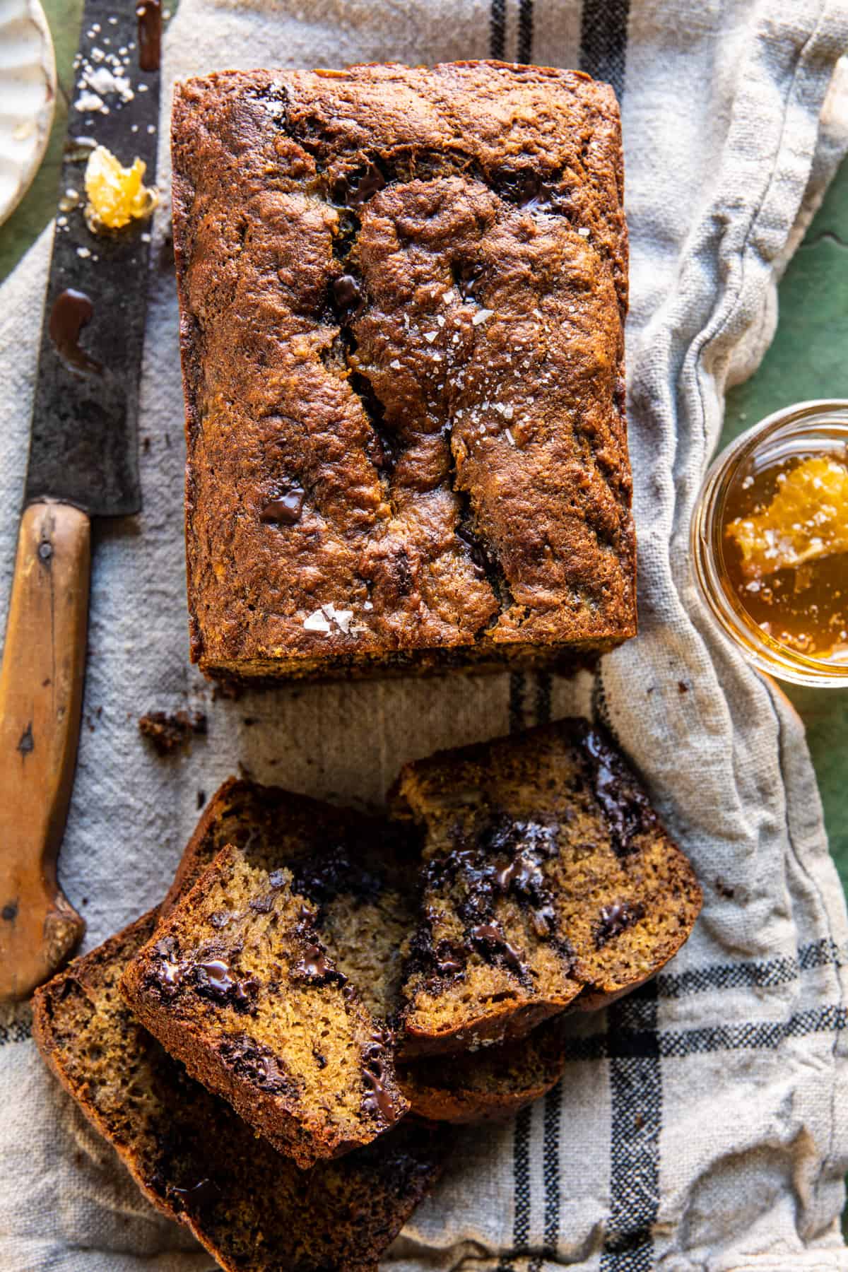 Salty Chocolate Chunk Rye Banana Bread | halfbakedharvest.com