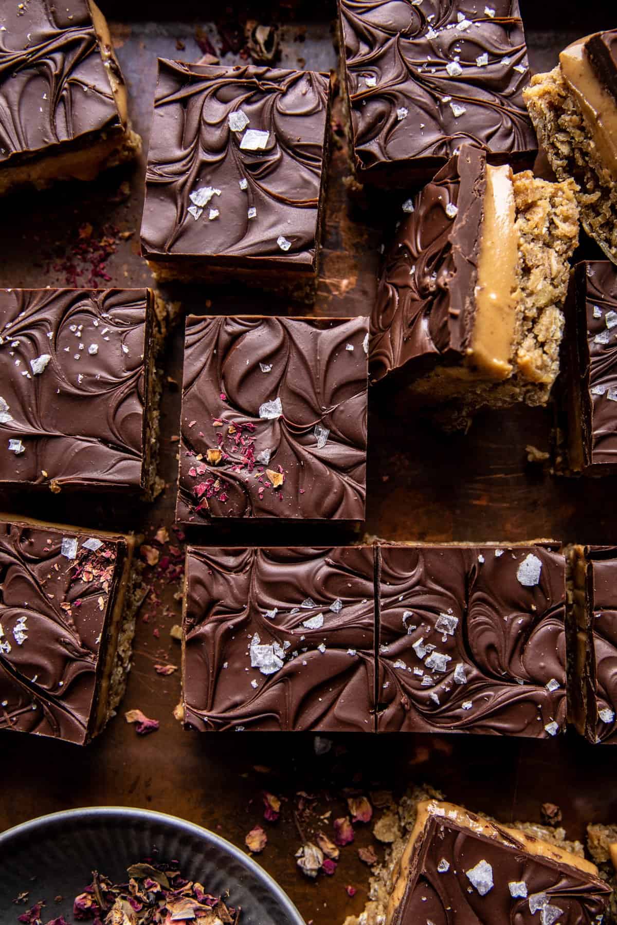 Chocolate Peanut Butter Oatmeal Bars | halfbakedharvest.com