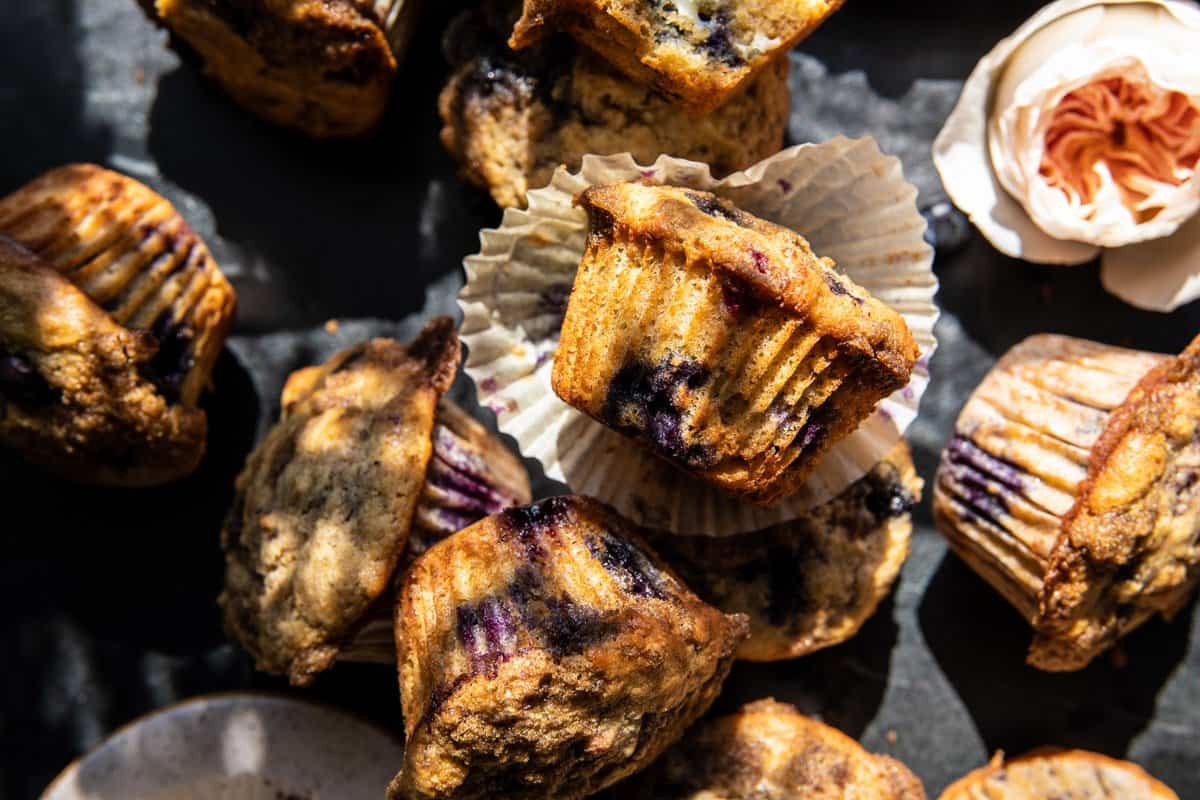 horizontal photo of muffin overhead