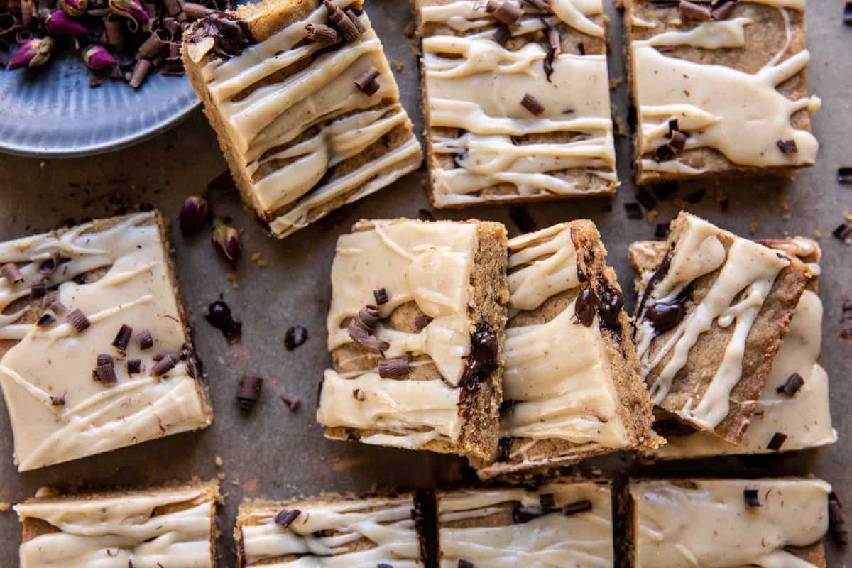 blondies with chocolate curls 