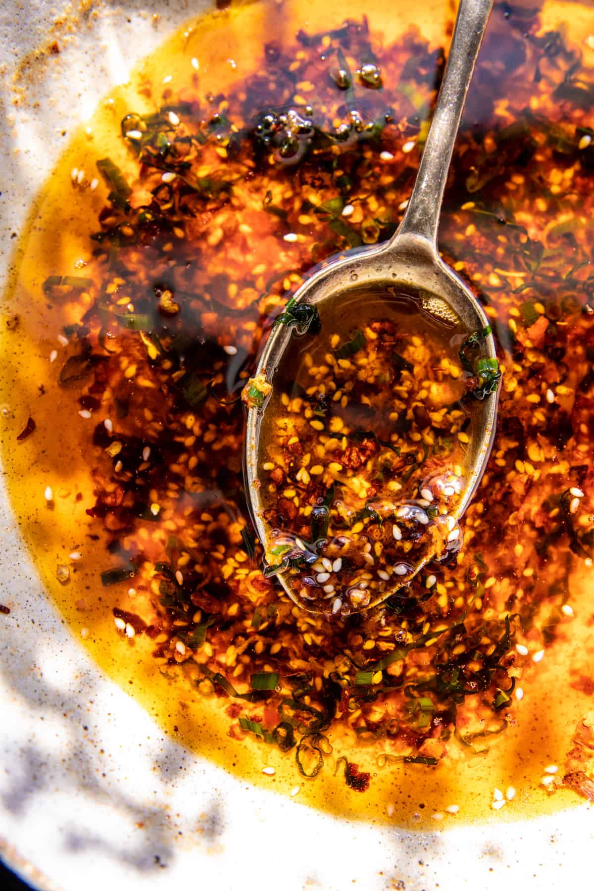 chili oil in bowl 