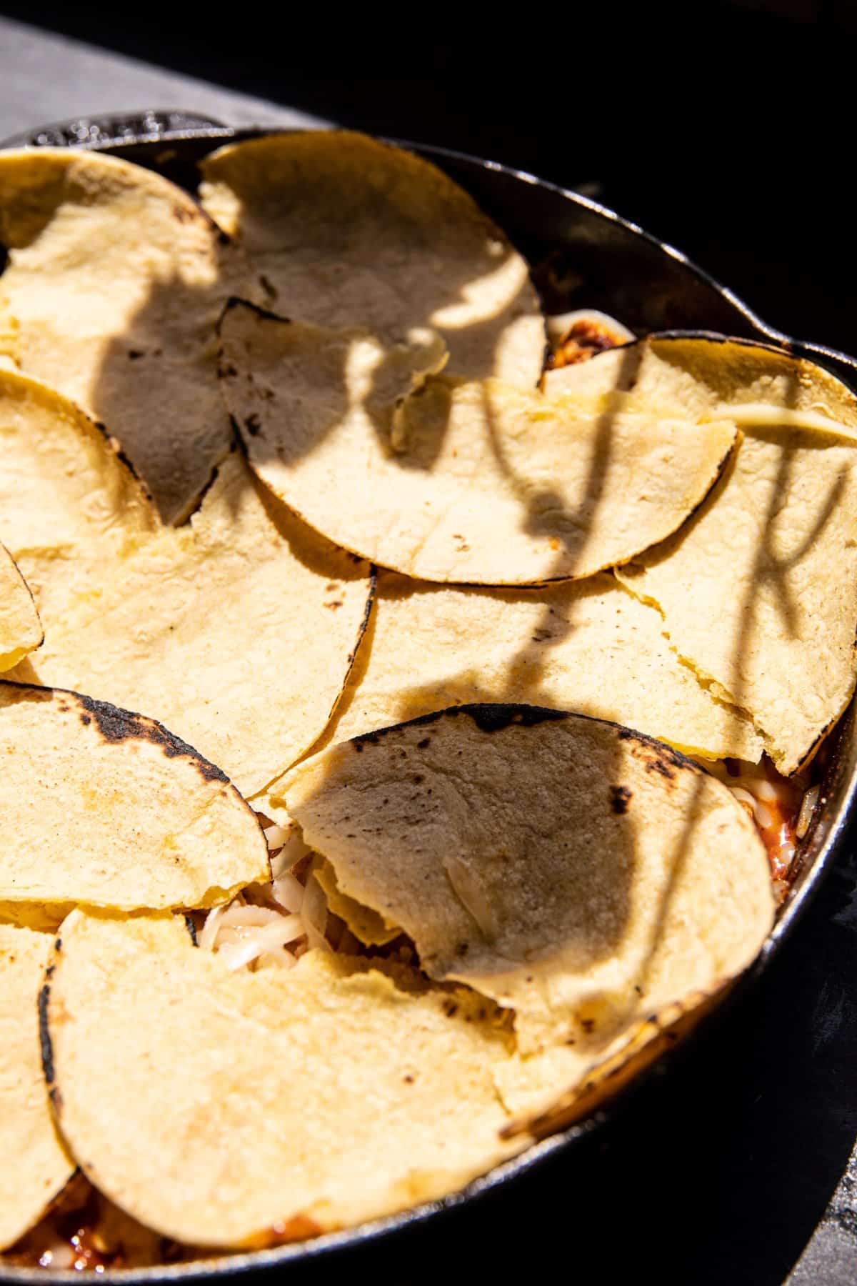 Easy Skillet Chicken Tinga Enchiladas | halfbakedharvest.com