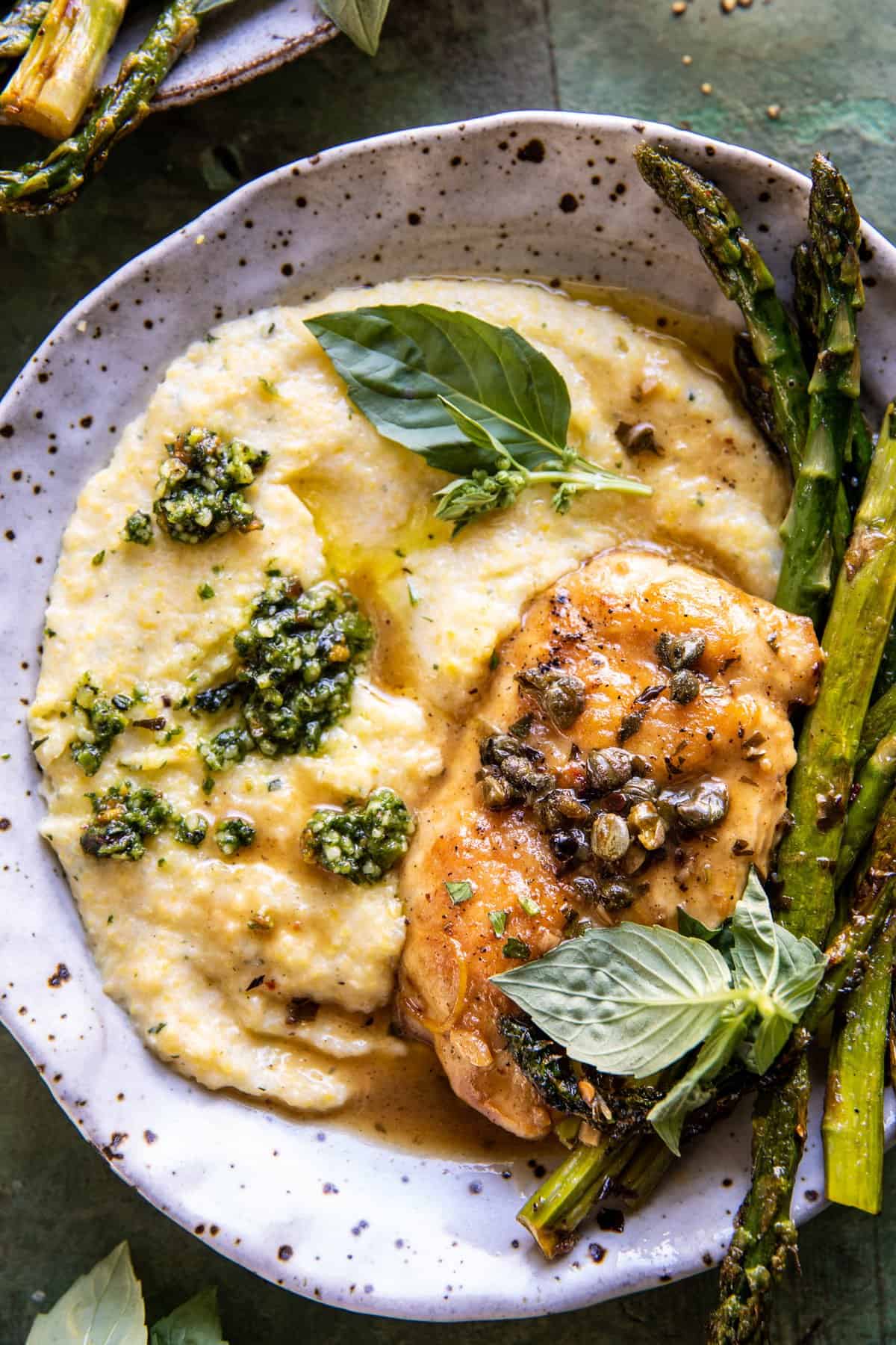 chicken with polenta and asparagus