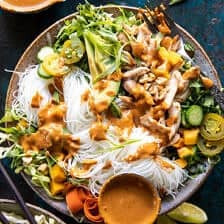 Peanut Chicken Spring Roll Bowls | halfbakedharvest.com