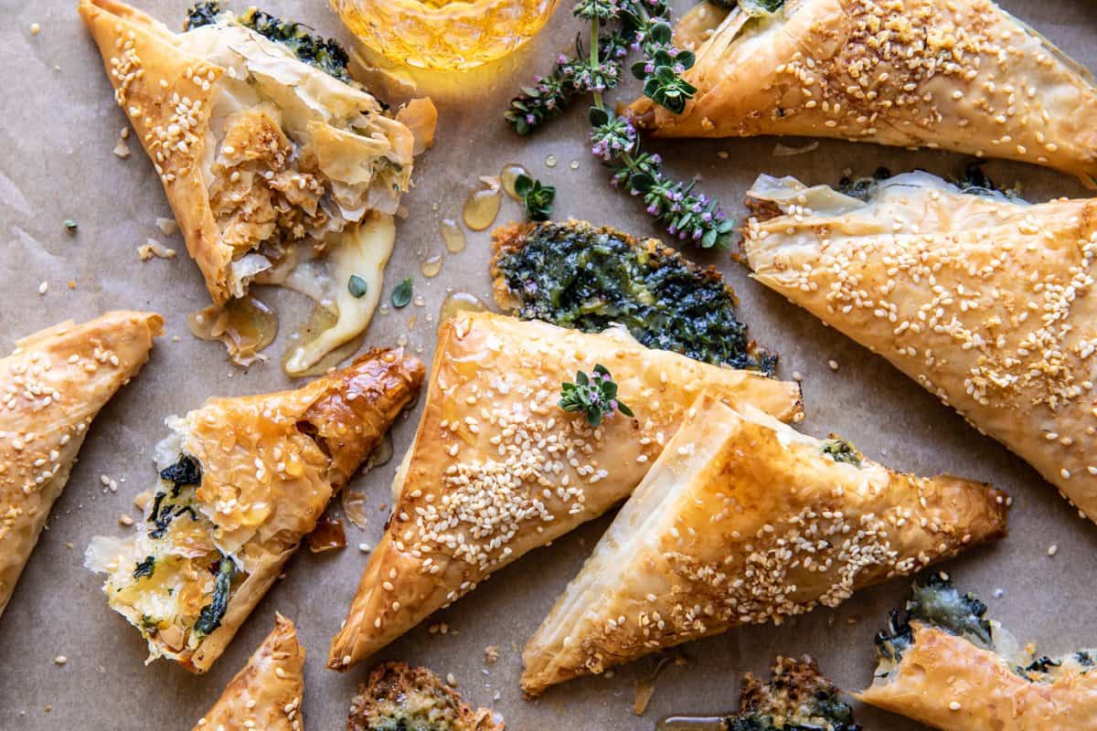 Spinach and Brie Triangles | halfbakedharvest.com