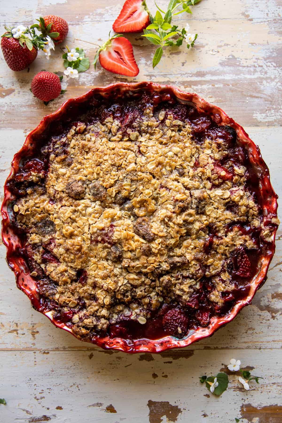 Strawberry Bourbon Crisp | halfbakedharvest.com