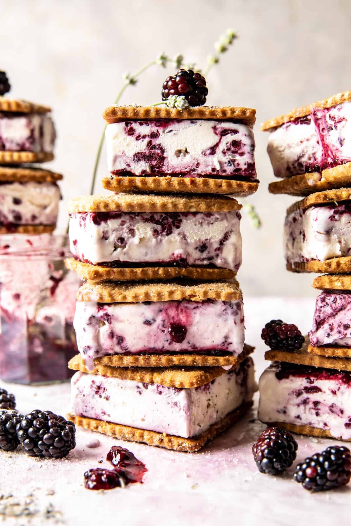 Blackberry Lavender Ice Cream Sandwiches | halfbakedharvest.com