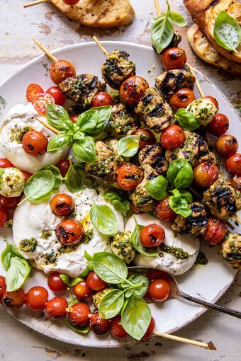 Charred Peppers with Marinated Feta and Tzatziki | halfbakedharvest.com