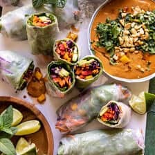 Chili Mango Summer Rolls with Ginger Peanut Sauce | halfbakedharvest.com