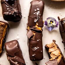 Creamy Vegan Chocolate Peanut Butter Fudge Bars | halfbakedharvest.com