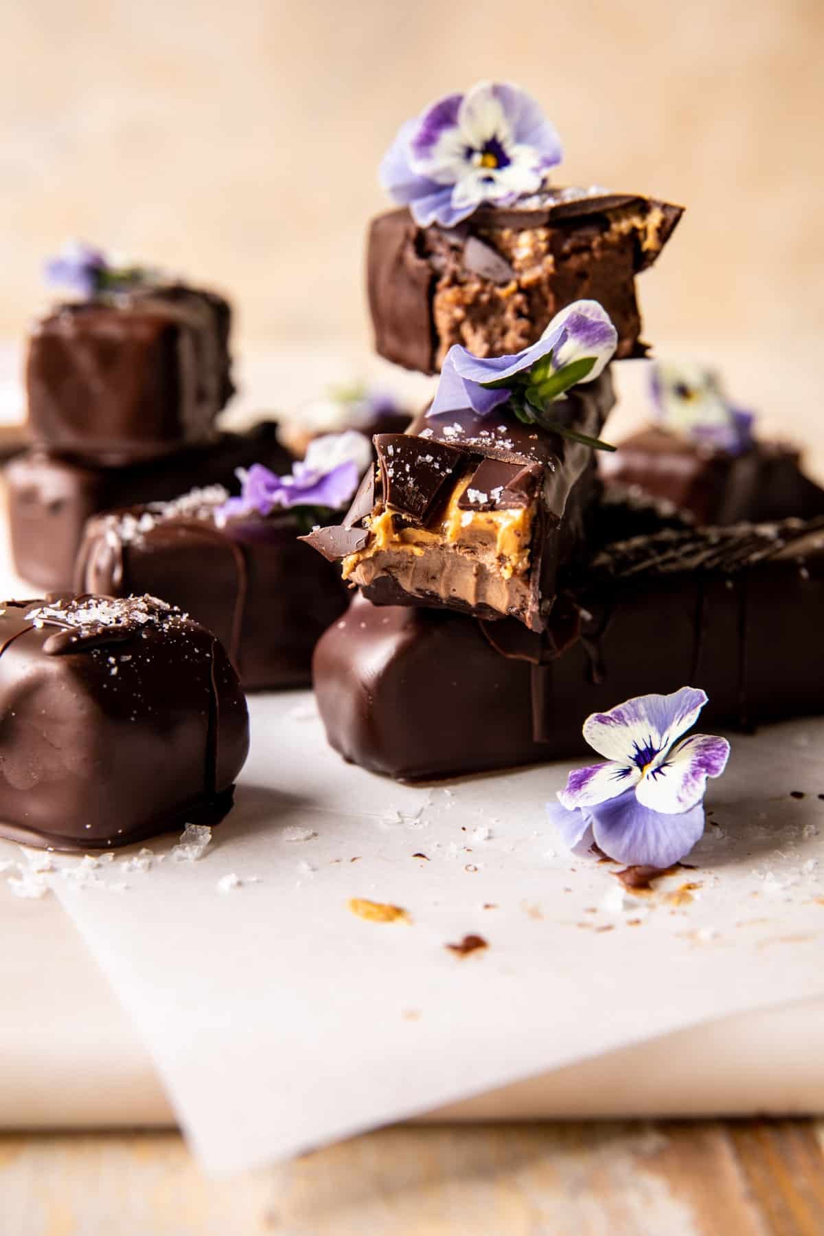 Creamy Vegan Chocolate Peanut Butter Fudge Bars | halfbakedharvest.com