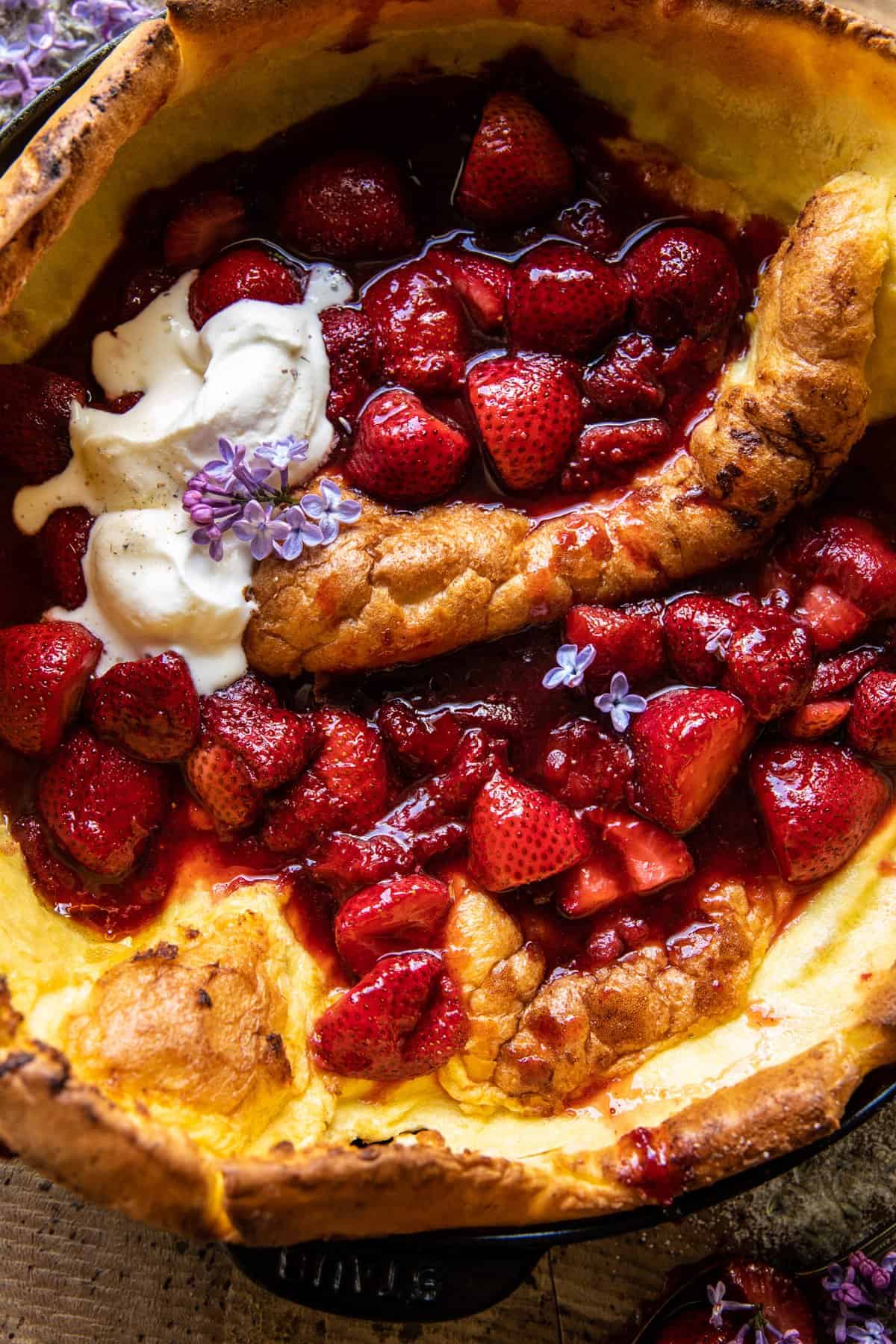 Hot Strawberry Jam Dutch Baby | halfbakedharvest.com