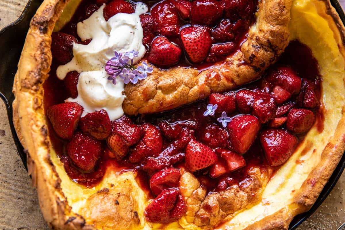 Hot Strawberry Jam Dutch Baby | halfbakedharvest.com
