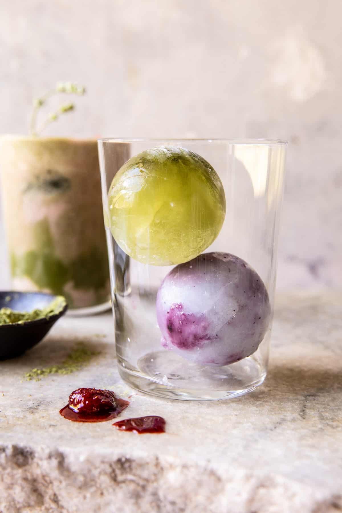 Iced Strawberry Milk Matcha Latte | halfbakedharvest.com