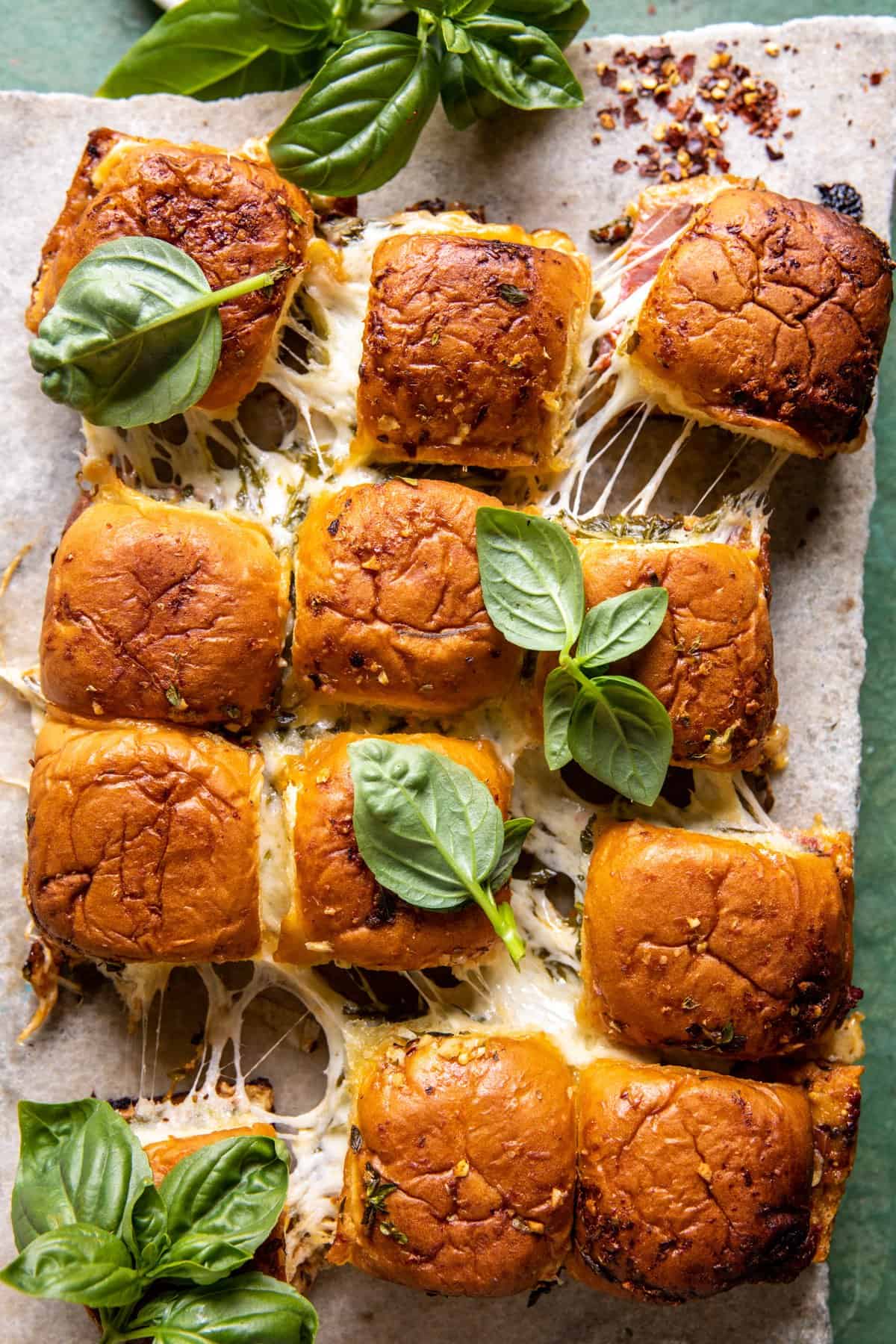 Pull Apart Italian Sub Sliders | halfbakedharvest.com