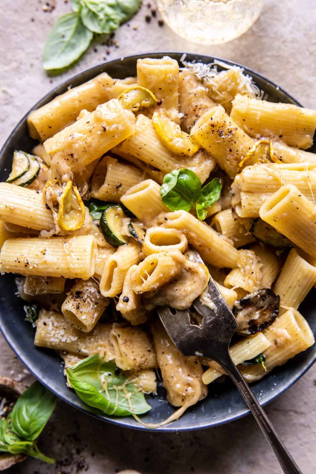Zucchini Cacio e Pepe with Brown Butter | halfbakedharvest.com