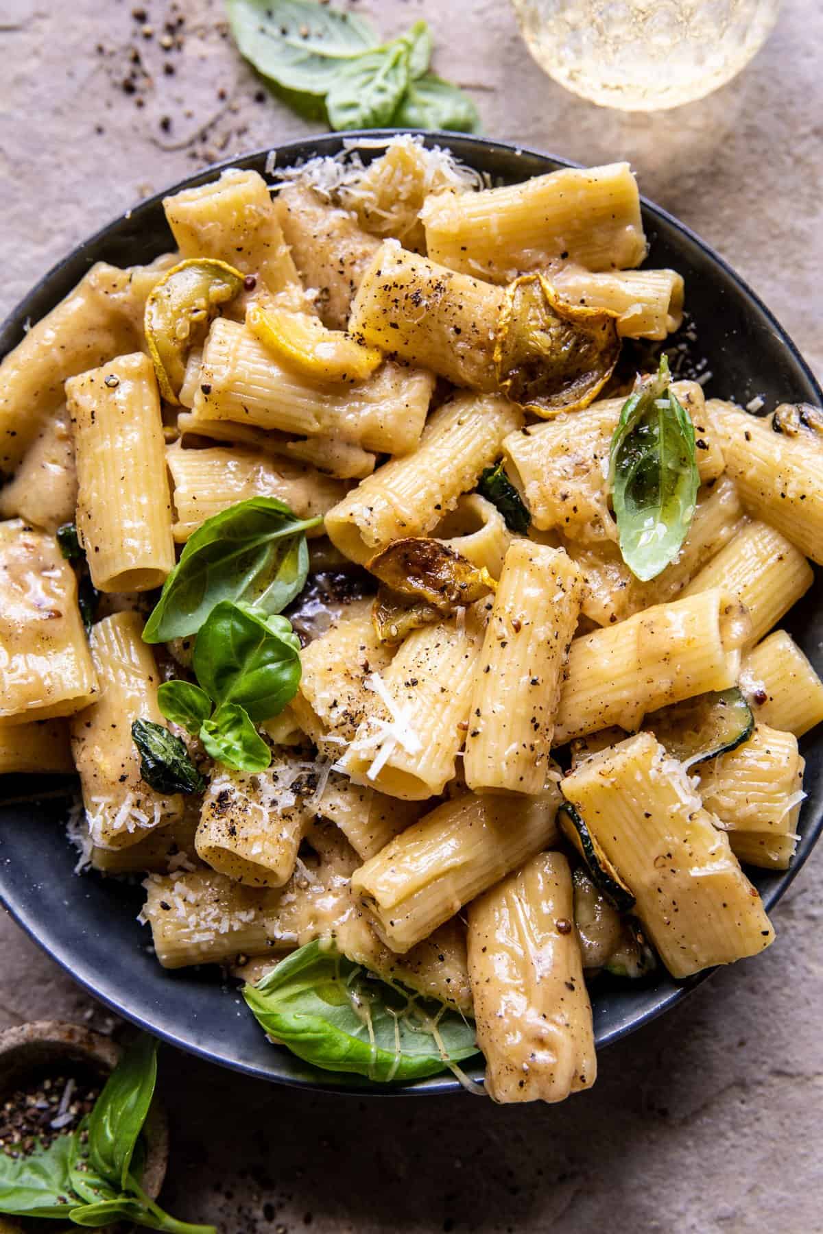 Zucchini Cacio e Pepe with Brown Butter | halfbakedharvest.com
