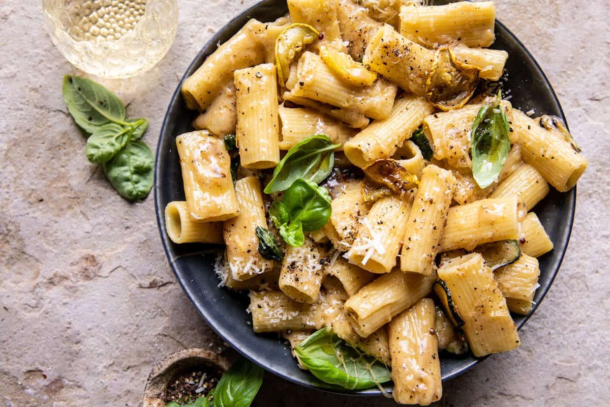 Zucchini Cacio e Pepe with Brown Butter | halfbakedharvest.com