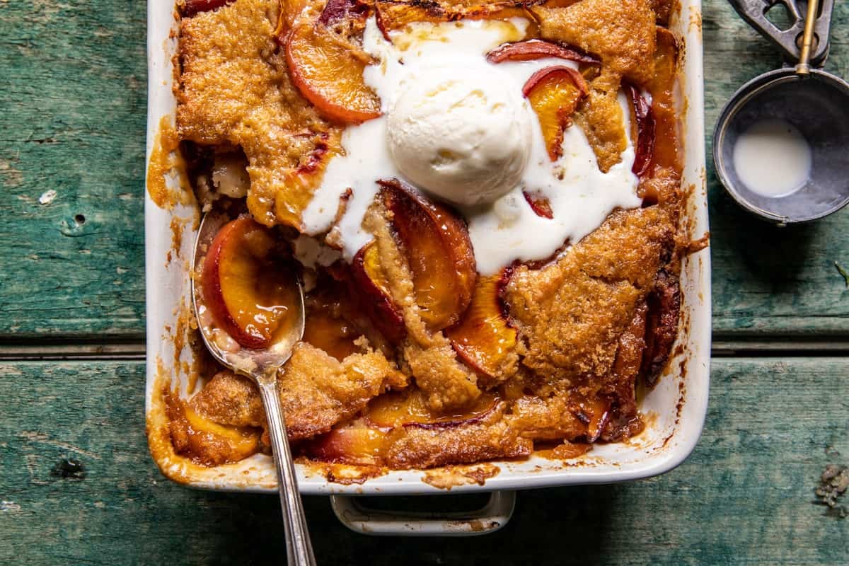 Old School Easy Brown Sugar Peach Cobbler | halfbakedharvest.com