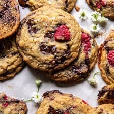 Brown Butter Raspberry Chocolate Chip Cookies | halfbakedharvest.com