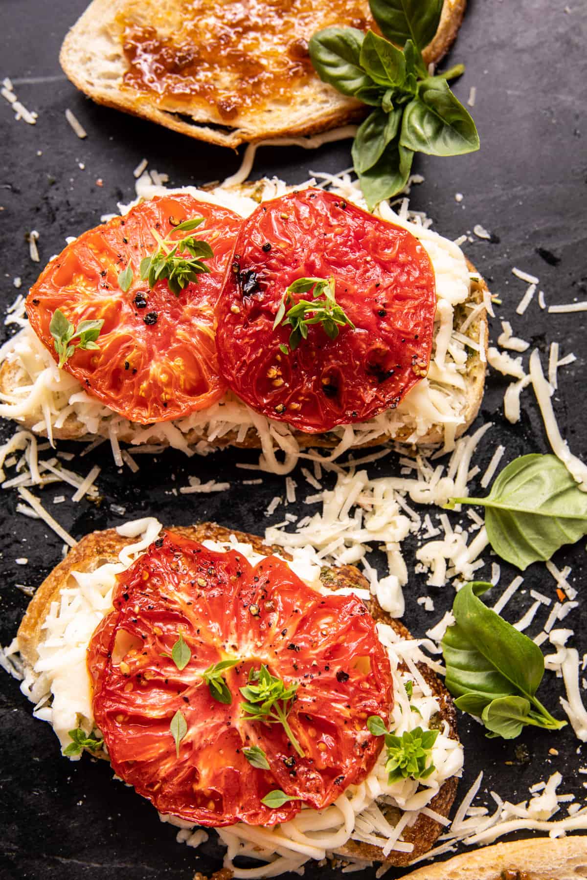 Roasted Garlic Caprese Grilled Cheese | halfbakedharvest.com