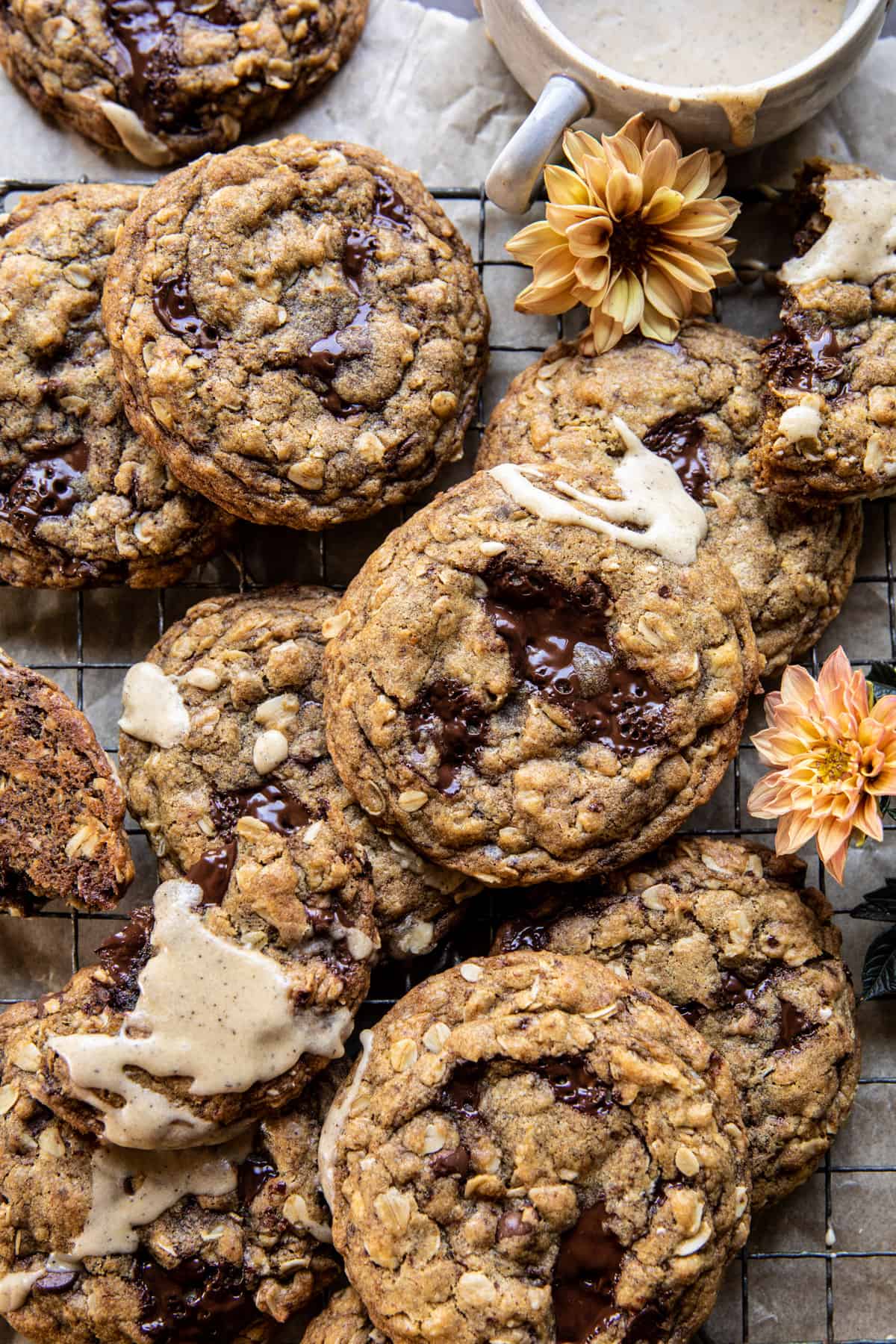 Chocolate Chip Espresso Oatmeal Cookies | halfbakedharvest.com