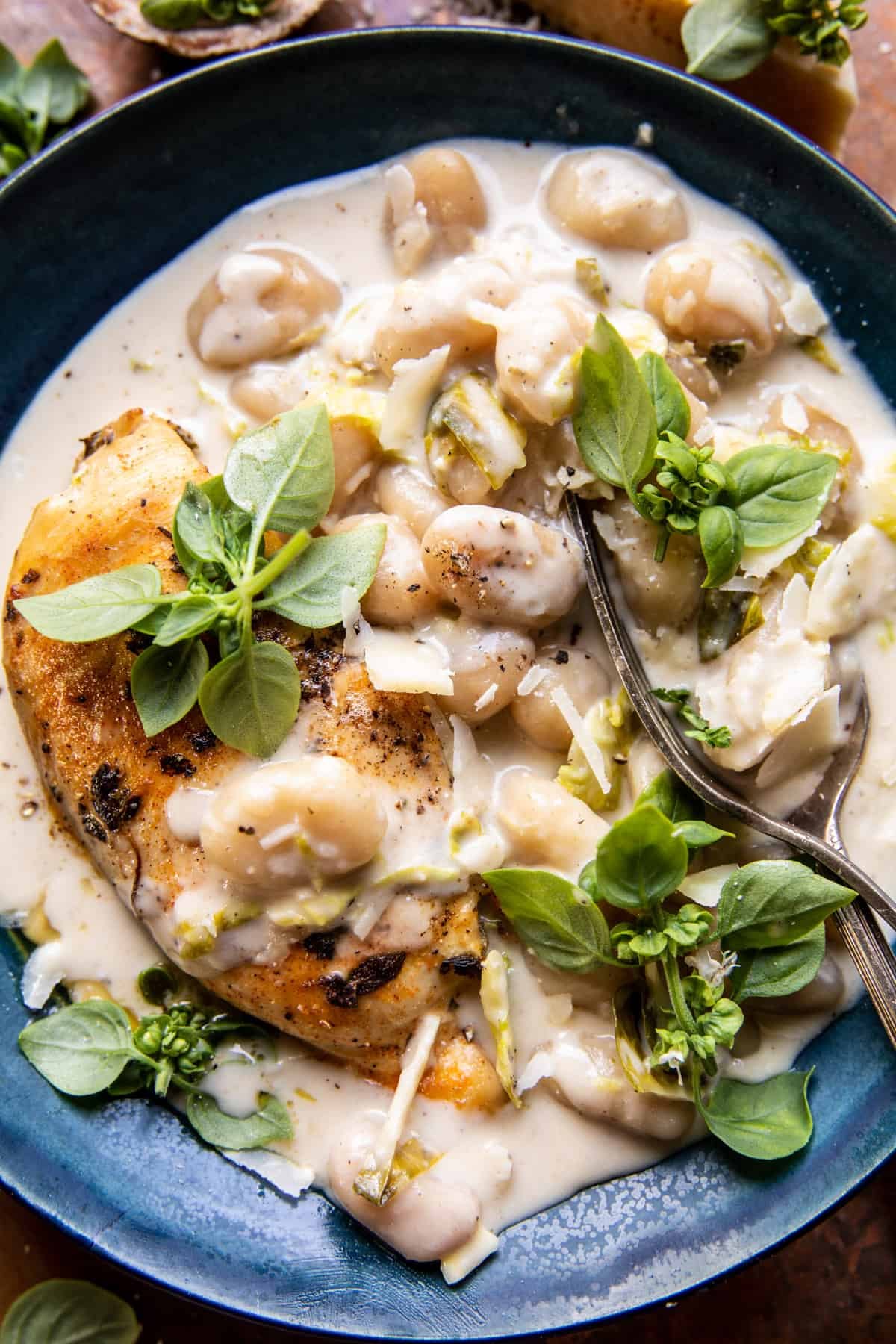 Crockpot Creamy Garlic Chicken and Gnocchi | halfbakedharvest.com