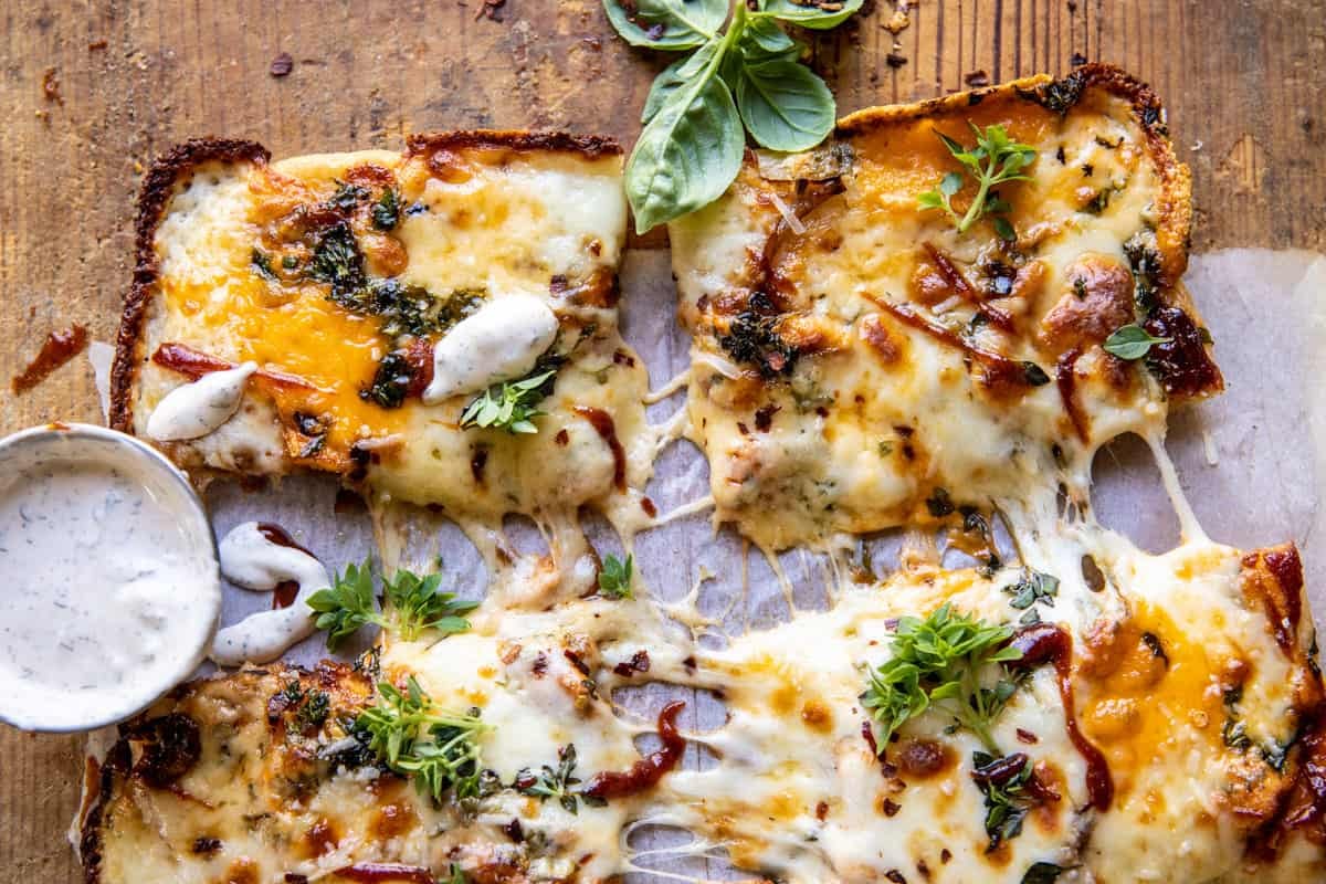 Sheet Pan BBQ Chicken Pizza | halfbakedharvest.com
