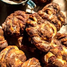 Cinnamon Crunch Apple Butter Soft Pretzel Knots | halfbakedharvest.com