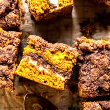 Cream Cheese Swirled Cinnamon Pumpkin Coffee Cake | halfbakedharvest.com