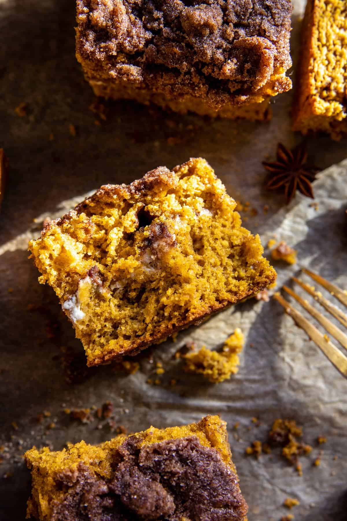 Cream Cheese Swirled Cinnamon Pumpkin Coffee Cake | halfbakedharvest.com