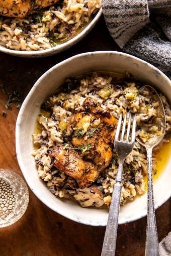 Crockpot Herb Butter Chicken and Wild Rice | halfbakedharvest.com