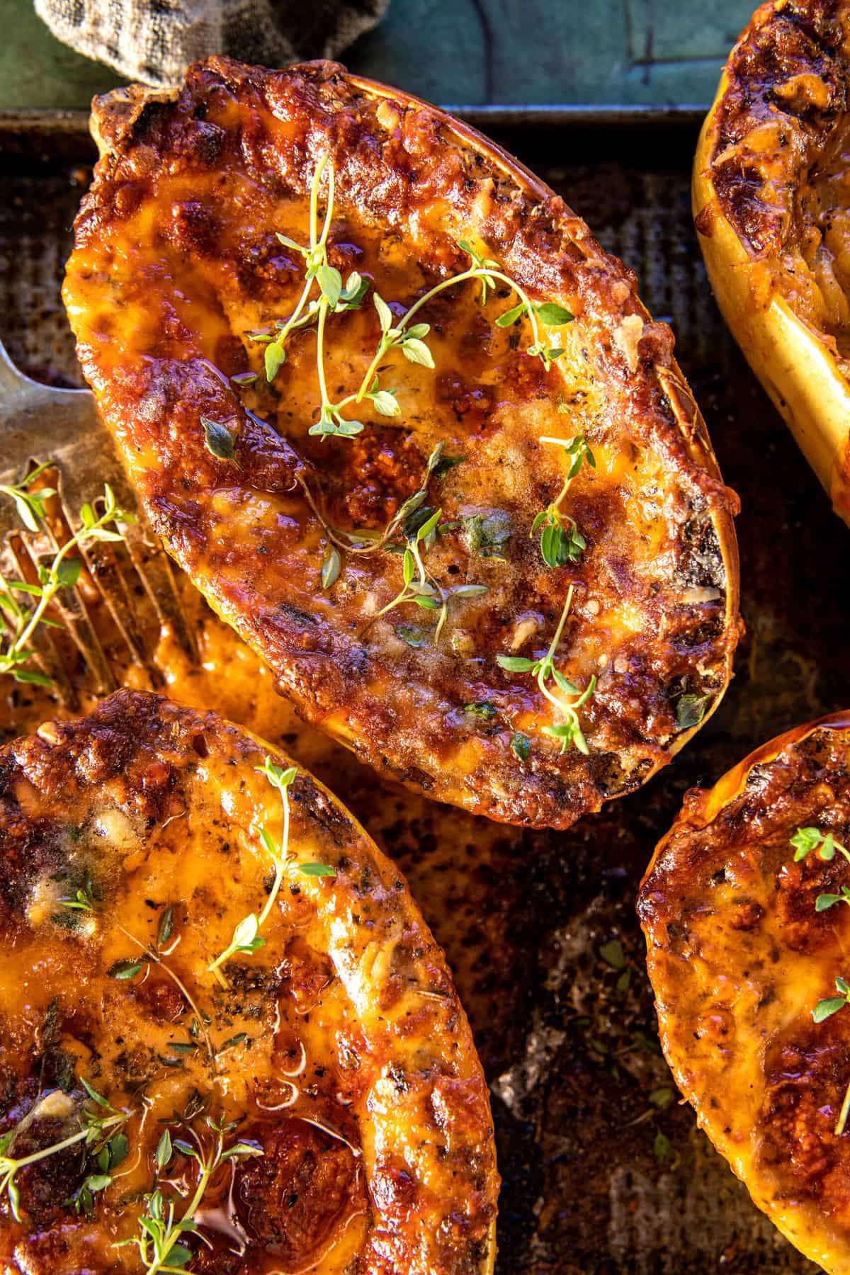 Roasted Garlic Alla Vodka Stuffed Spaghetti Squash | halfbakedharvest.com