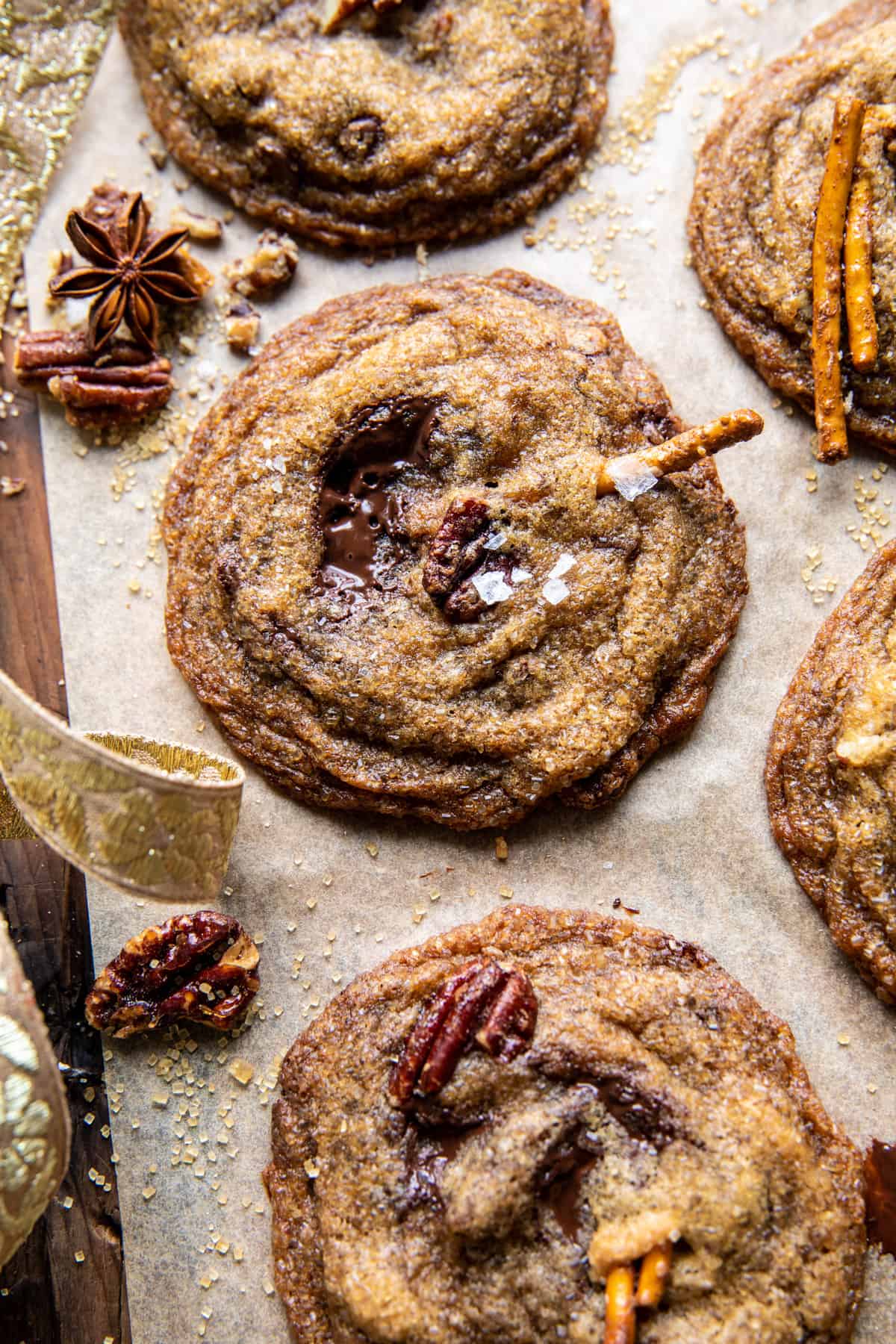 Chewy Brown Butter Pretzel Pecan Cookies | halfbakedharvest.com