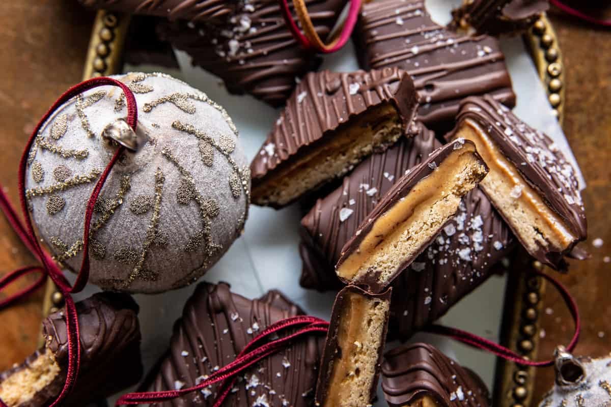 Chocolate Peanut Butter Millionaire Bars | halfbakedharvest.com