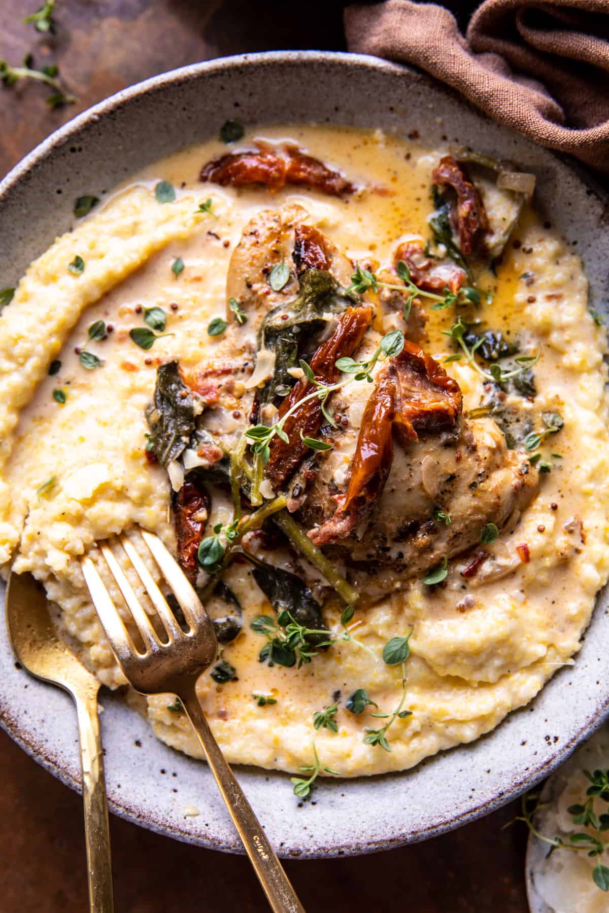 Crockpot Sun-Dried Tomato Chicken | halfnakedharvest.com