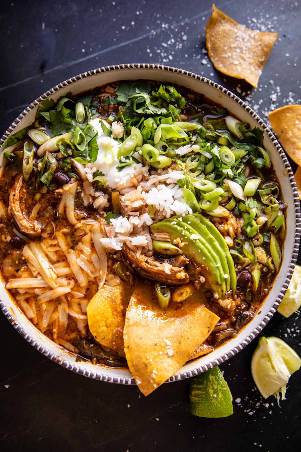Salsa Verde Chicken and Rice Tortilla Soup | halfbakedharvest.com