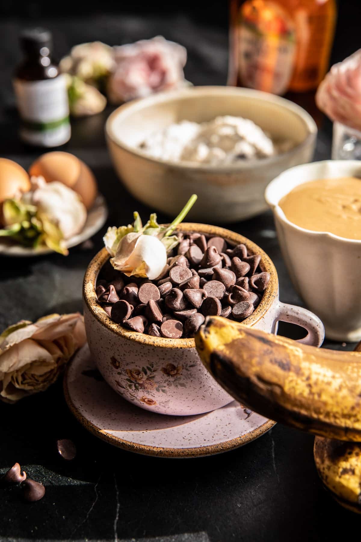 Blender Chocolate Chip Peanut Butter Banana Muffins | halfbakedharvest.com