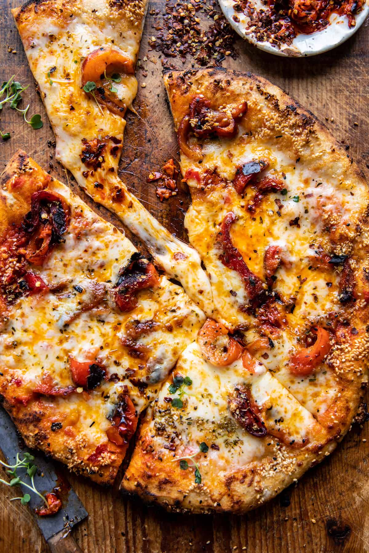 Calabrian Chili Roasted Red Pepper Pizza | halfbakedharvest.com