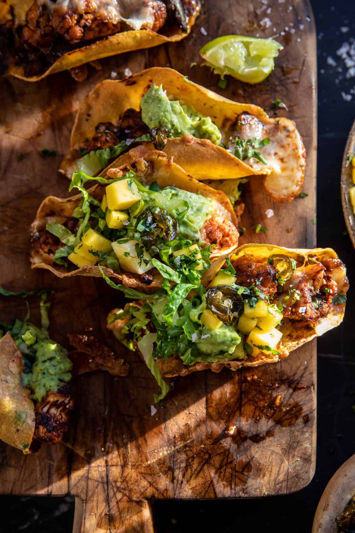 Crispy Caribbean Cauliflower Tacos with Candied Jalapeño Pineapple Salsa | halfbakedharvest.com