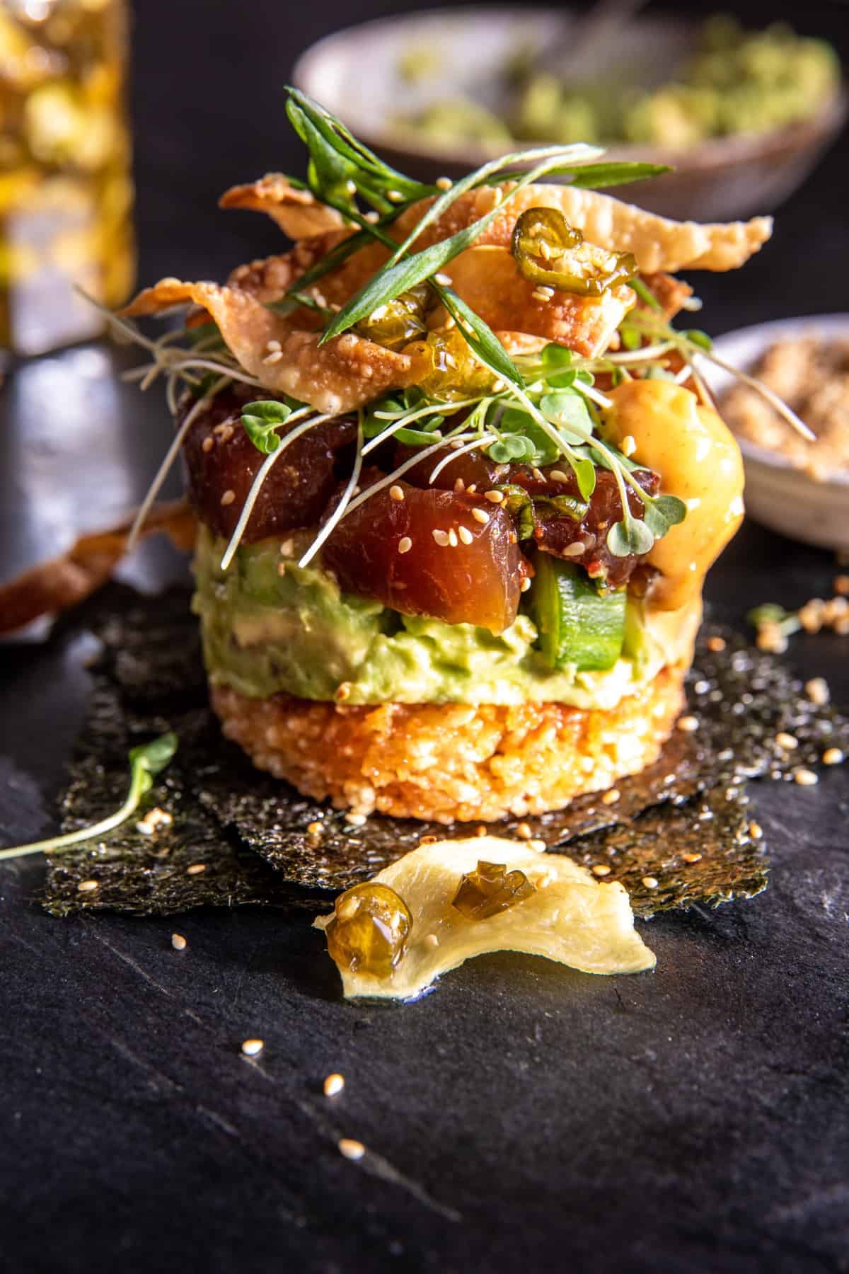 Crispy Rice Spicy Tuna Stacks | halfbakedharvest.com