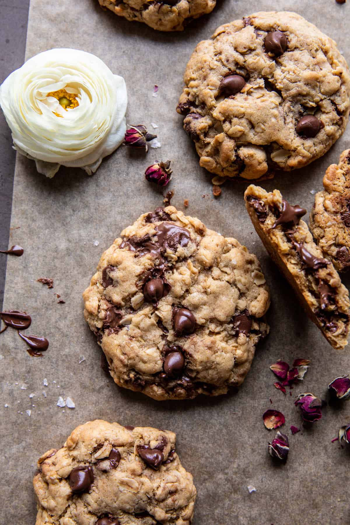 Chocolate Chip Nutella Oatmeal Cookies | halfbakedharvest.com