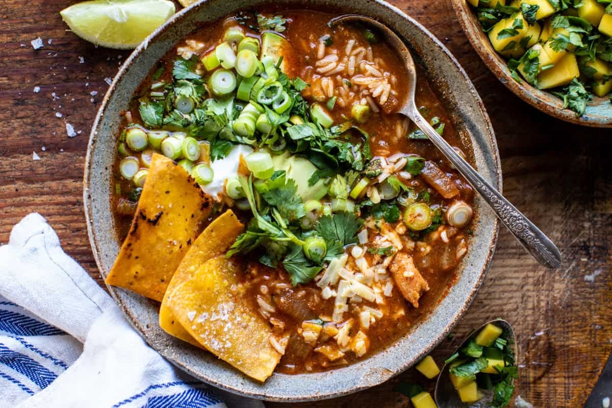 Crockpot Spicy Chicken Tortilla Soup | halfbakedharvest.com