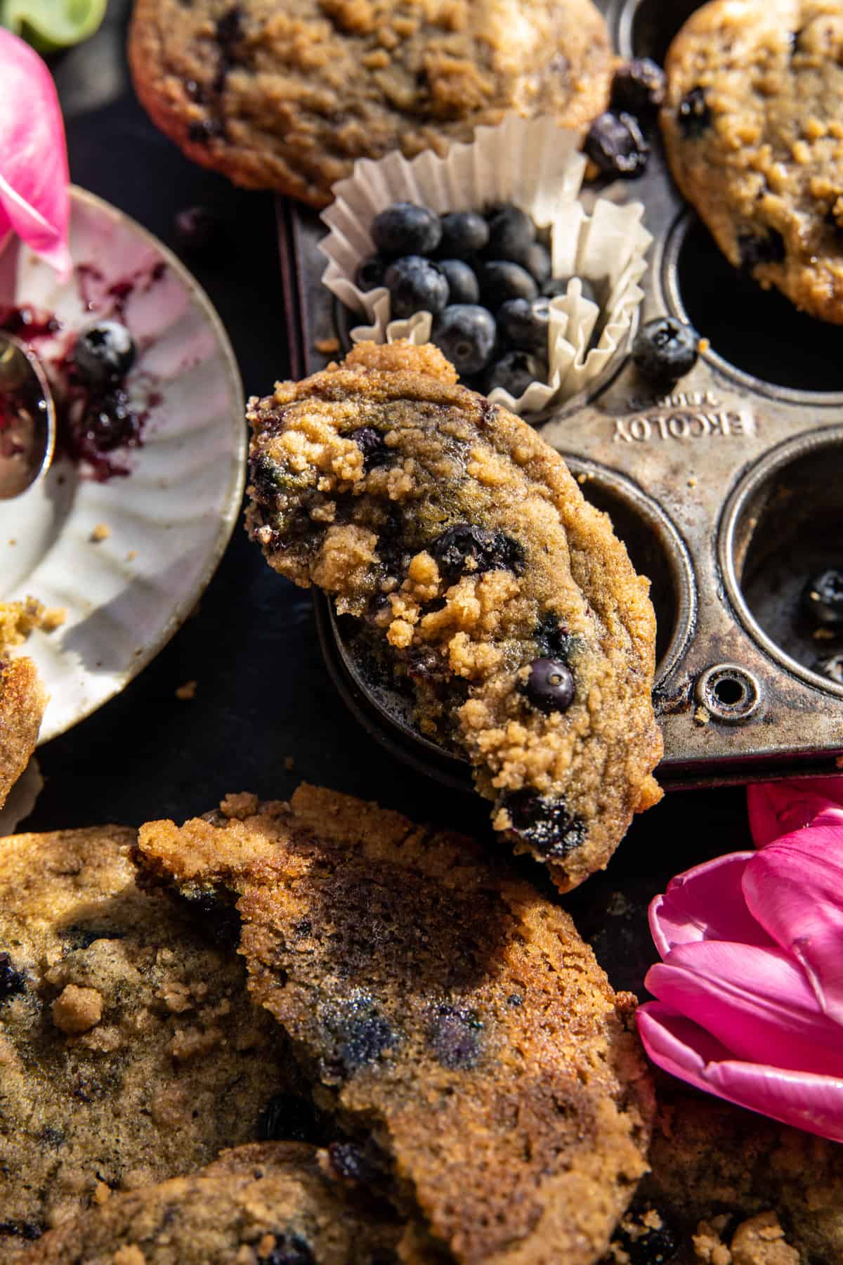 Giant Double Blueberry Muffin Cookie | halfbakedharvest.com