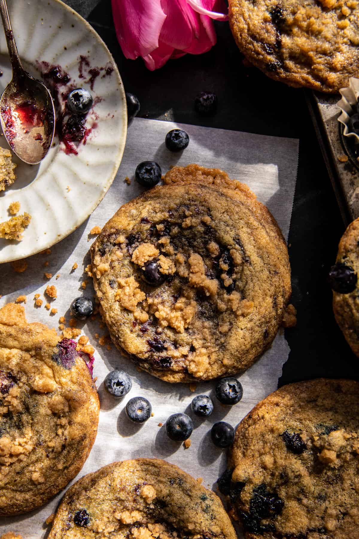 Giant Double Blueberry Muffin Cookie | halfbakedharvest.com