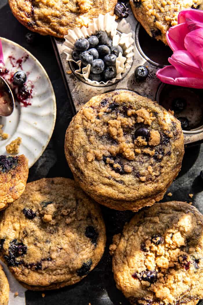 Giant Double Blueberry Muffin Cookie | halfbakedharvest.com