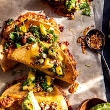 Chili Crisp Chicken Tacos with Spicy Mango Salsa | halfbakedharvest.com