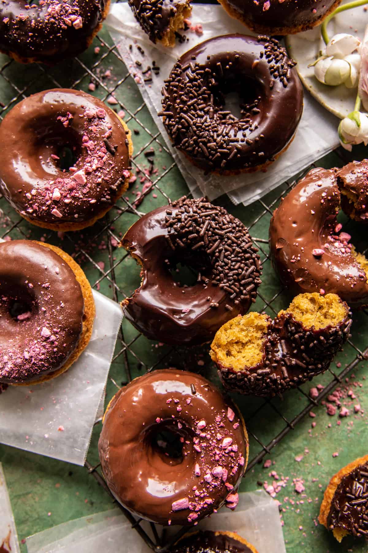 Chocolate Glazed Peanut Butter Banana Doughnuts | halfbakedharvest.com