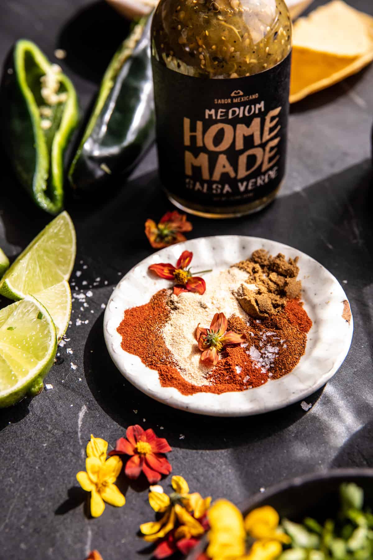 Easy Skillet Cheesy Green Chile Enchilada Bake | halfbakedharvest.com