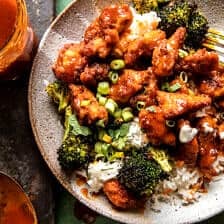 Sheet Pan Honey Buffalo Chicken with Broccoli | halfbakedharvest.com